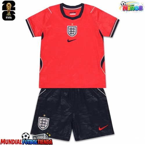 Camiseta Inglaterra Segunda Equipación Replica Mundial 2026 para niños mangas cortas (+ Pantalones cortos)